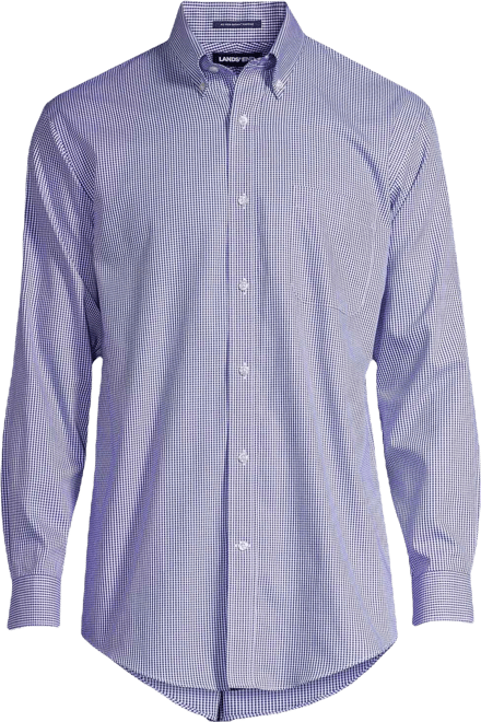 Men's Tailored Fit No Iron Pattern Supima Cotton Pinpoint Buttondown Collar Dress Shirt