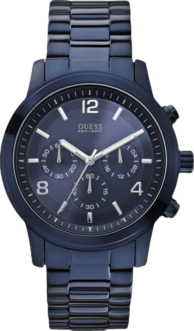 GUESS Men s Analog Blue Stainless Steel Watch 44mm Macy s