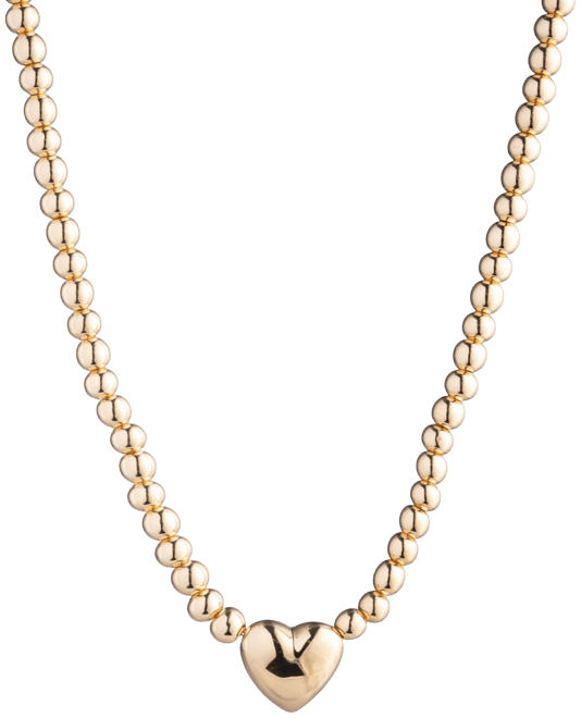 Lauren Ralph Lauren Gold-Tone Puffy Heart Beaded Pendant