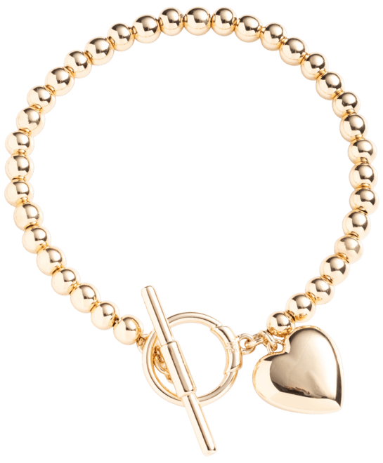 Lauren Ralph Lauren ★【ブレスレット】Puffy Heart Beaded Lauren Ralph Lauren Gold Tone Puffy Heart Beaded Flex Line
