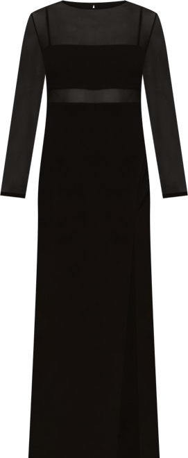 Women's Mesh-Panelled Column Gown