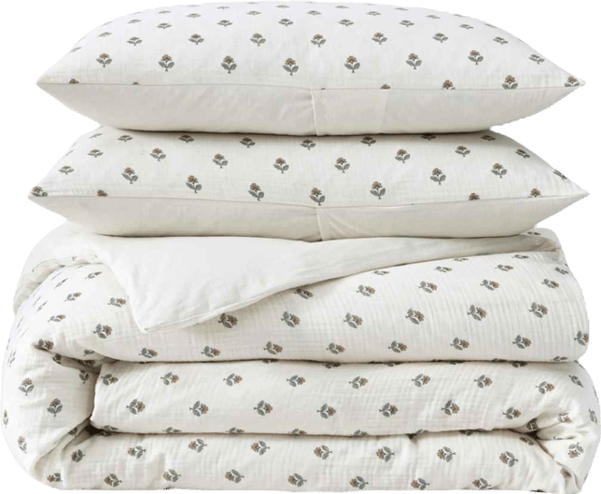 Block Print Gauze 3-Pc. Comforter Set, King