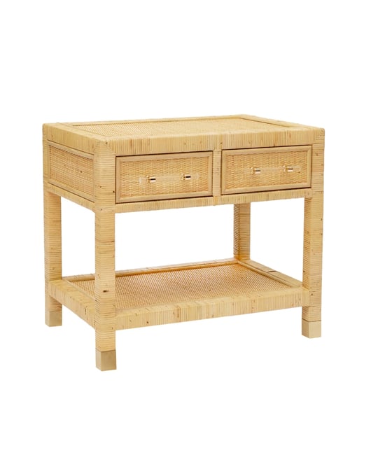 16.9" Rattan Nightstand