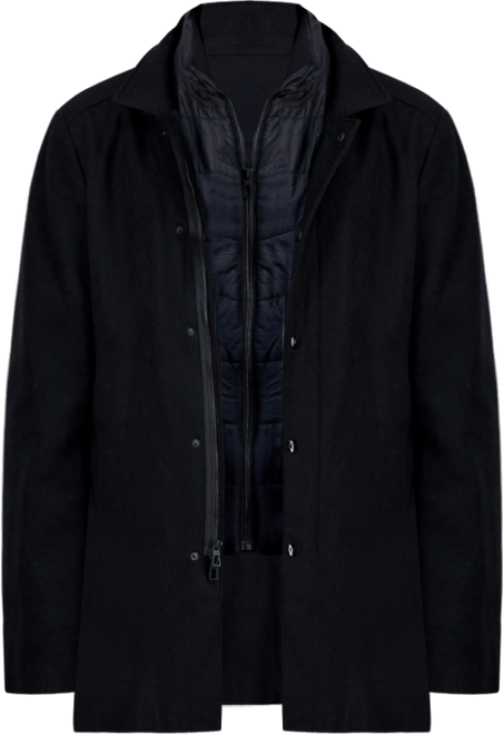 Men's Classic-Fit Bib Wool Blend Overcoat