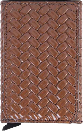 Men's Genuine Leather Weave Pattern Card Holder