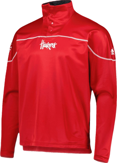 Men's Scarlet Nebraska Huskers Aeroready Knit Quarter-Snap Jacket