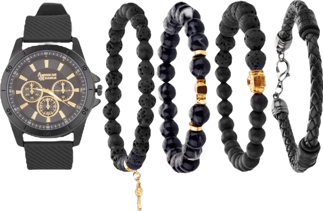 Men's Quartz Matte Black Silicone Strap Watch, 47mm