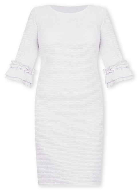 Petite 3/4 Sleeve Textured Knit Dress