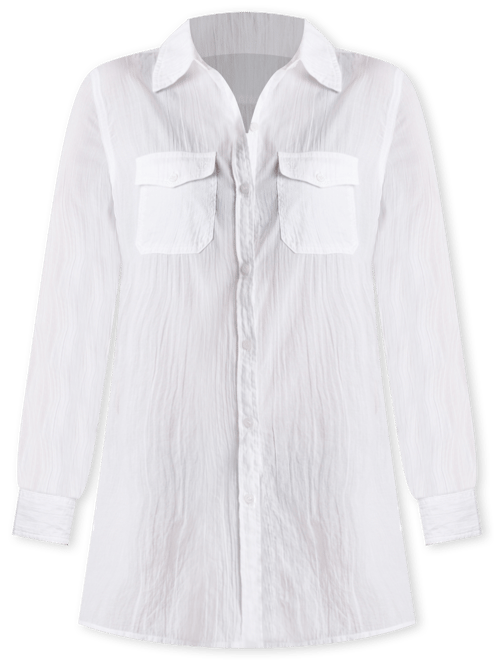 Women's Classic Camp Shirt Swim Cover-Up