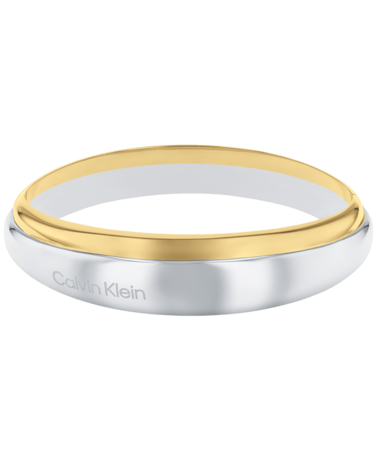 Two-Tone Stainless Steel Bangle Bracelet