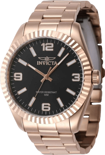 Men's 47461 Specialty Quartz 3 Hand Black Dial Watch