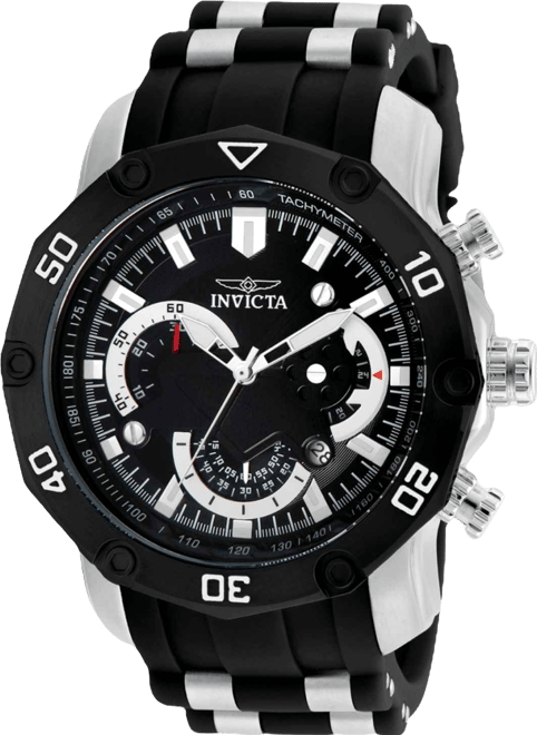 Men's 22797 Pro Diver Quartz 3 Hand Black Dial Watch