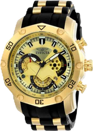 Men's 23427 Pro Diver Quartz Multifunction Gold Dial Watch