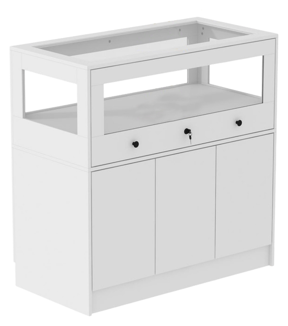 Storage/Display Cabinet with Glass Top , Bedroom Dresser Armoire Island