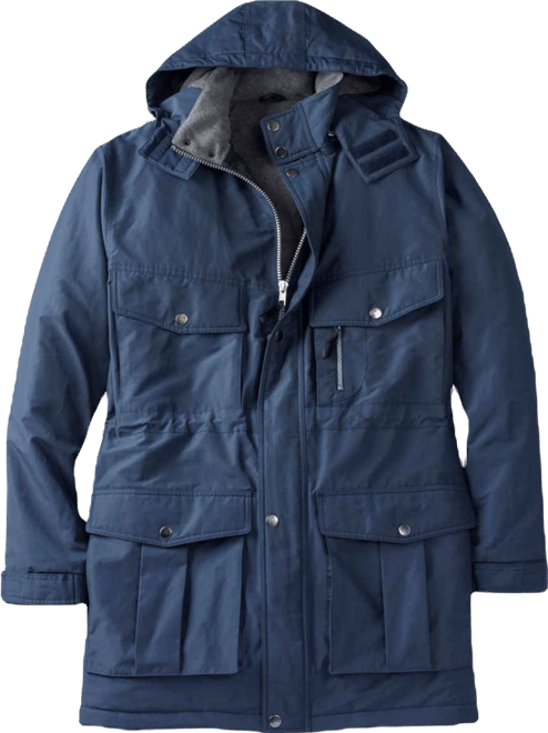 Big & Tall by KingSize Fleece-Lined Parka With Detachable Hood And 6 Pockets