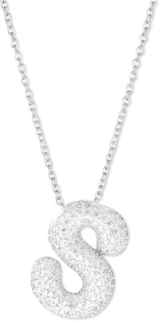 Signature Bubble Letter S Pave Rhinestone Chain Necklace
