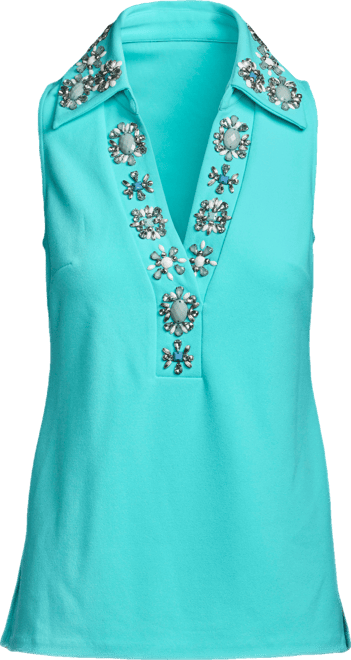 トップス melt the lady collared knit tops 525 America Ophelia: Metallic Johnny Collar Top