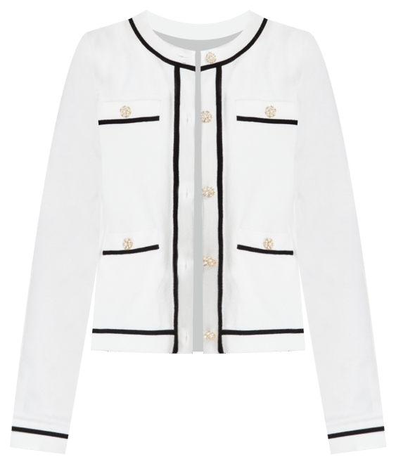 売れ筋商品|||カールラガーフェルド ニット&セーター アウター レディース Women's Four-Pocket Crewneck Cardigan Soft White KARL LAGERFELD PARIS Women's Four-Pocket Crewneck Cardigan