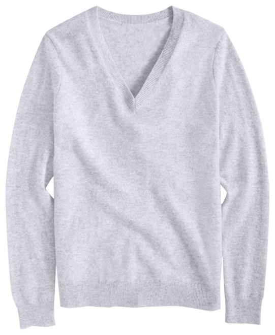 100% Cashmere Petite V-Neck Long-Sleeve Sweater, Created for Macy's