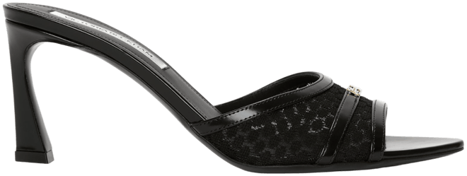 Mesh Open Toe Mule In Black