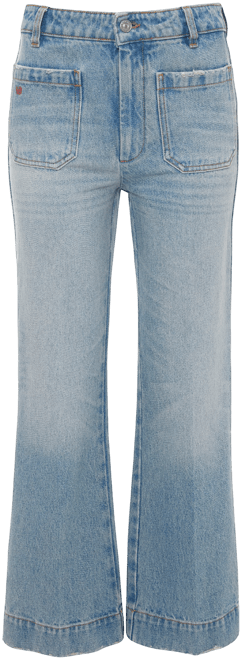 Cropped Kick Alina High Waisted Jean In Pale Blue Wash