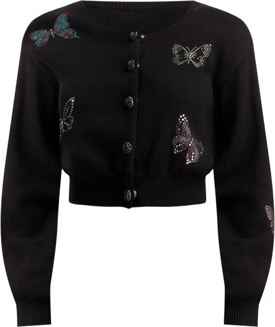 トップス Herlipto Butterfly Yarn V-Neck Cardigan 新色】UV Knit Dress Cardigan