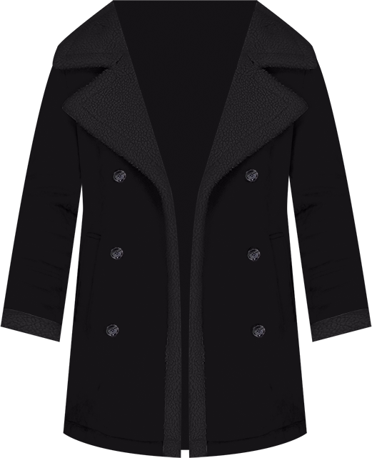 Men's Faux Shearling Double Breasted Overcoat