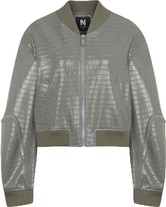 Women's Faux Leather Bomber Jacket