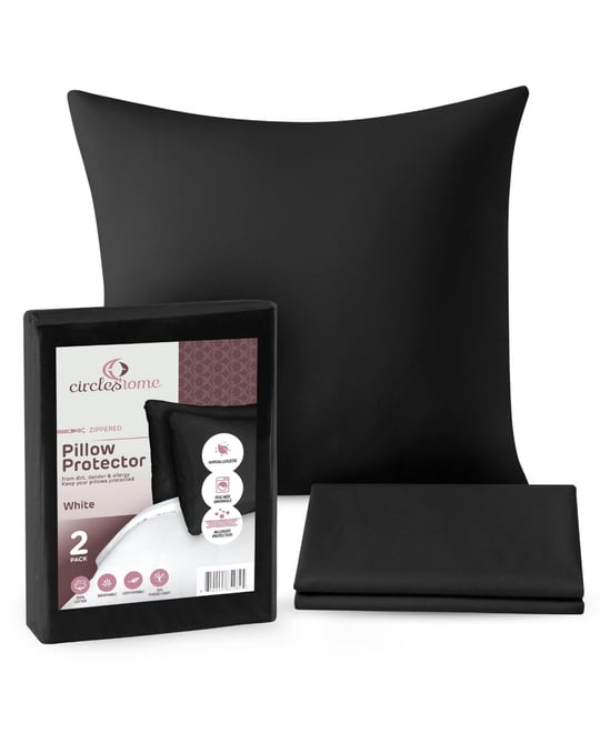 Circles Home, 100% Cotton Zippered Pillow Protector 2 Pack