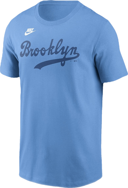 Men's Light Blue Brooklyn Dodgers Cooperstown Wordmark T-Shirt
