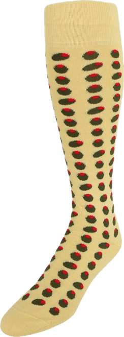 Men's Happy Hour Martini Olives Over The Calf Mercerized Cotton Novelty Socks (1 Pair)