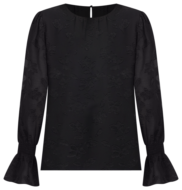 Women's Smocked-Cuff Blouse