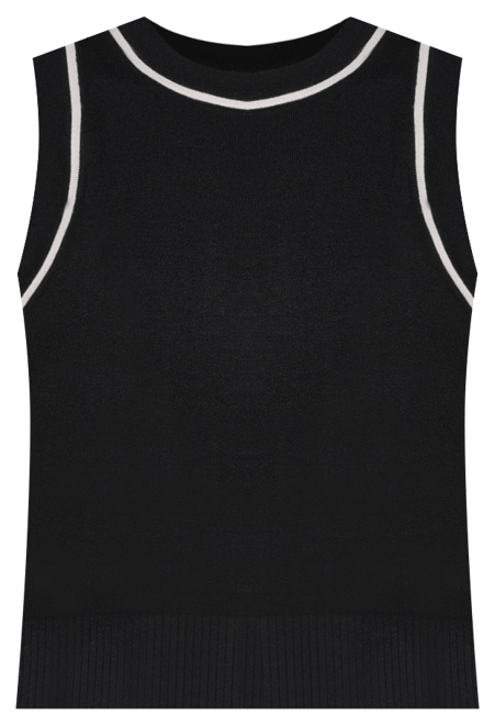 Women's Contrast-Trim Sleeveless Sweater