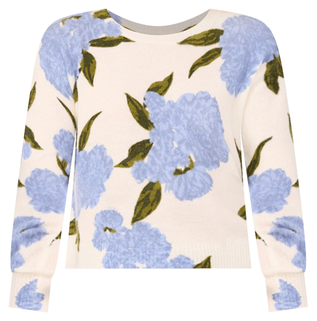 Women's Long-Sleeve Floral Crewneck Sweater