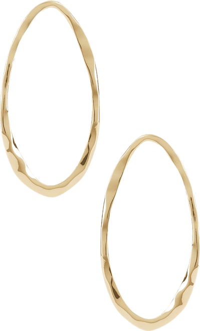 Hammered Large Oval Earrings