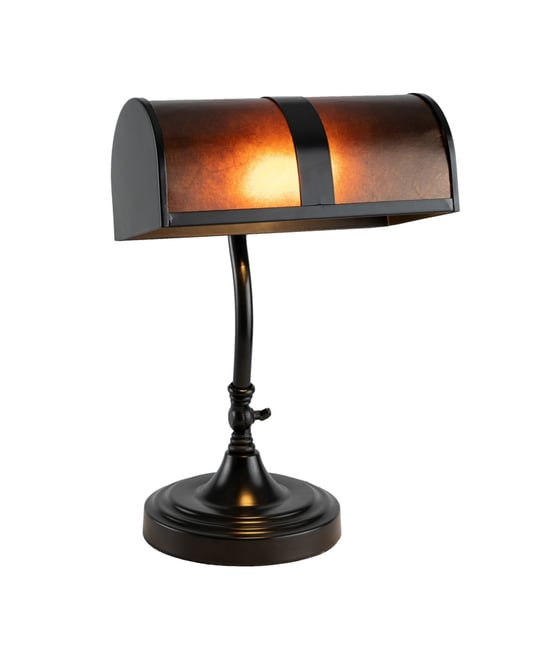 14" Mission Style Led Banker's Table Lamp