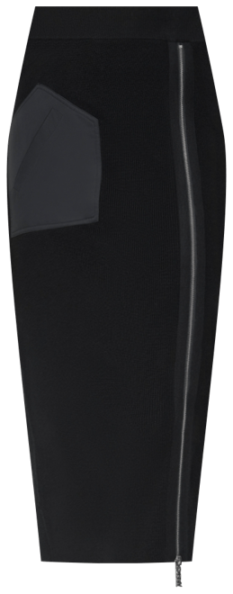 DKNY Women's Pull-On Zip-Trim Fitted Midi Pencil Skirt