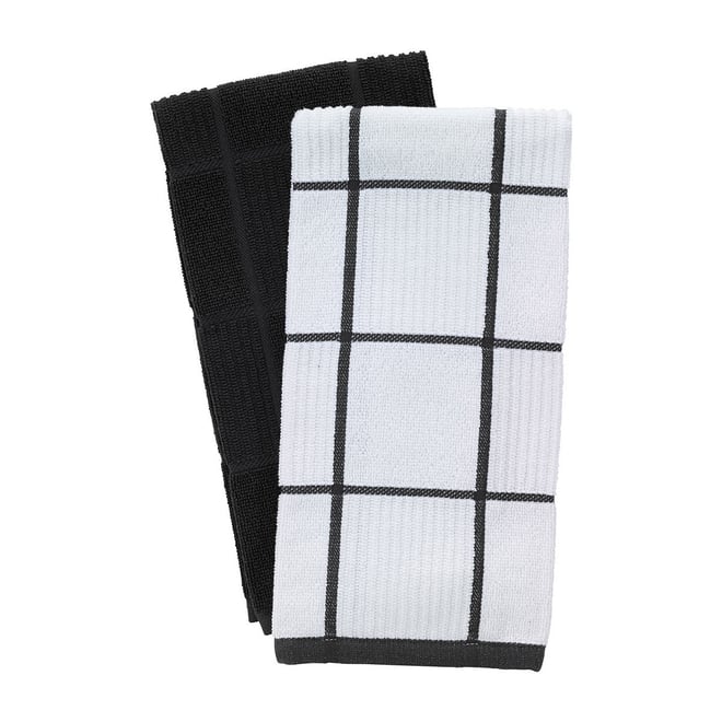 T-Fal Solid & Check Parquet 2-pc. Kitchen Towel Set