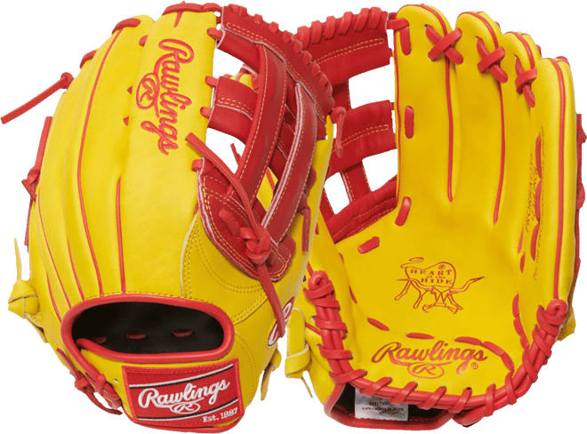 新品展示品Rawlings R2G 軟式グローブ イエロー/レッド Rawlings 12.75
