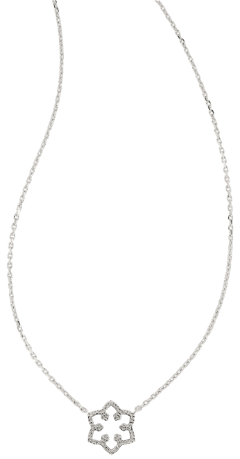 Kyocera Opal Snowflake Short Pendant Necklace, 14" + 4" extender