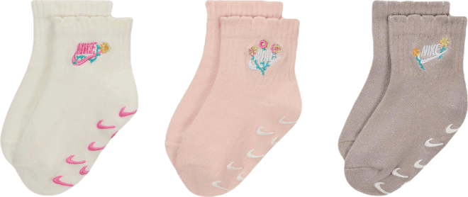 Nike Baby (12-24M) Flowral Gripper Socks (3 Pairs)