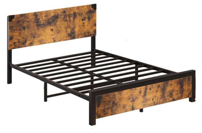 Queen Bed Frame, Platform Queen Size Bed Frame with Wood Headboard