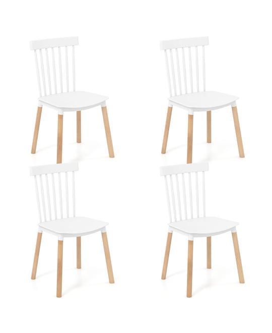 Set of 4 Windsor Dining Chairs Dining Chairs w/ Spindle Backs & Curved Seats