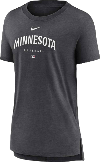 Women's  Minnesota Twins Heather Charcoal Authentic Collection Early Work Tri-Blend T-shirt