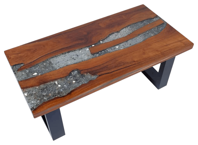 Coffee Table Teak Resin 39.4"x19.7"