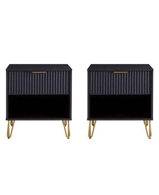 Manhattan Comfort2-Piece DUMBO Modern 5-Drawer Tall Dresser and DUMBO Modern Nightstand 2.0 in Golden Brown Manhattan Comfort2-Piece DUMBO Modern 5-Drawer Tall Dresser and DUMBO Modern Nightstand 2.0 in Golden Brown