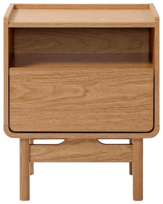 Summer Oak Engineered Wood Nightstand and End Table with Storage