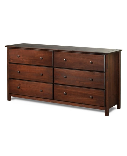 Solid Pine 6-Drawer Chest – Farmhouse Style Wooden Dresser for Bedroom Storage and Decorative Furniture Use