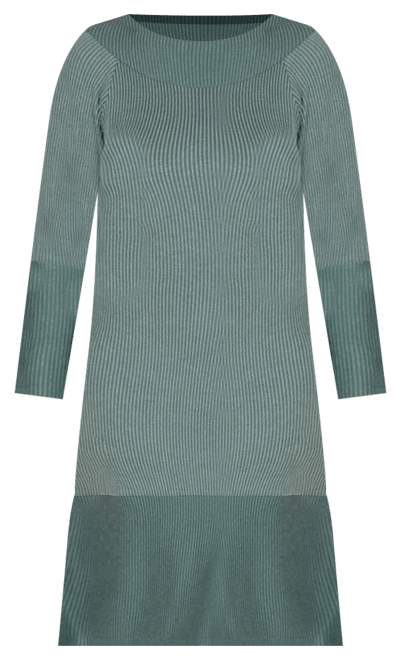 Women's Ribbed Knit Long Sleeve Split Hem Sweater Dress