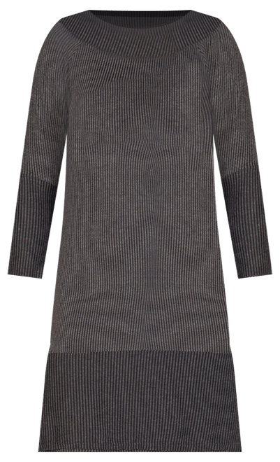 Women's Ribbed Knit Long Sleeve Split Hem Sweater Dress